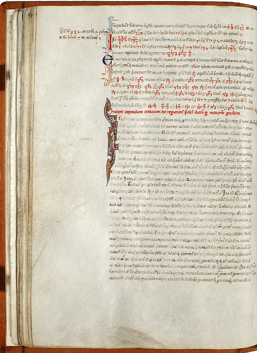 pagina iniziale capitolo ottavo parte prima del Liber abaci<br>Conv. Sopp. C.I. 2616, BNCF,  folio 34 verso