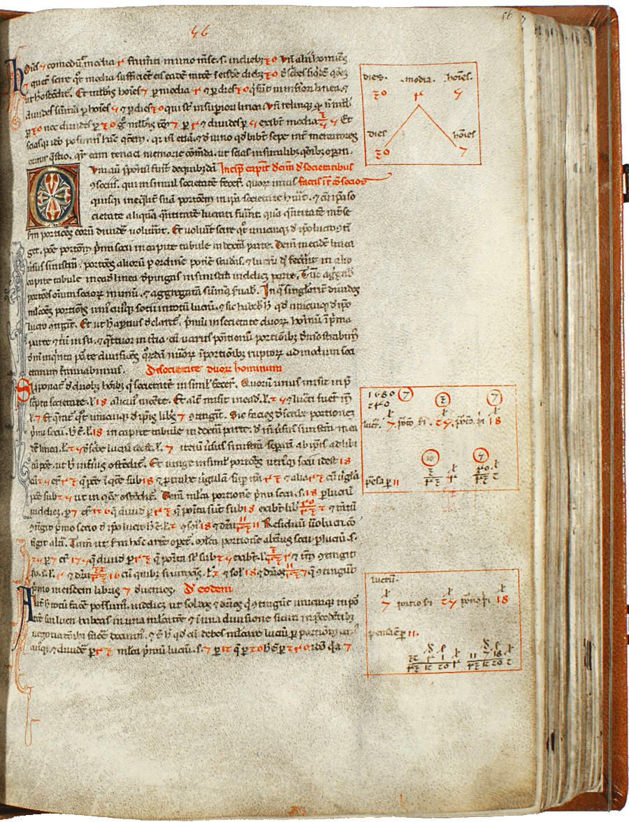 pagina iniziale capitolo decimo del Liber abaci<br>Conv. Sopp. C.I. 2616, BNCF,  folio 56 recto