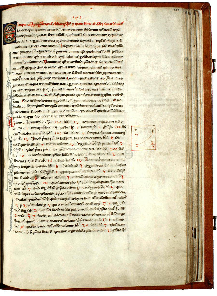 pagina iniziale capitolo tredicesimo del Liber abaci<br>Conv. Sopp. C.I. 2616, BNCF,  folio 141 recto