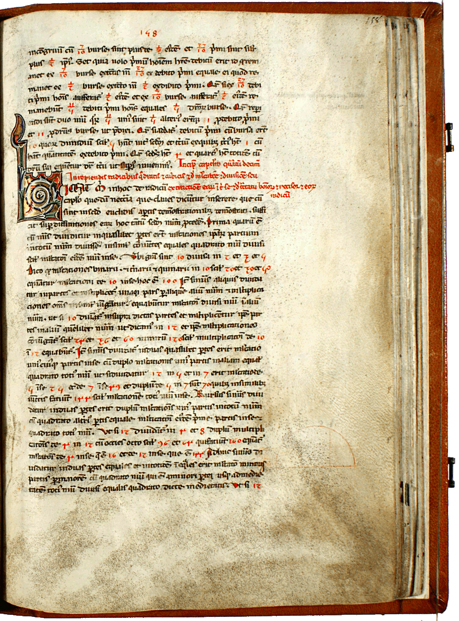 pagina iniziale capitolo quattordicesimo  del Liber abaci<br>Conv. Sopp. C.I. 2616, BNCF,  folio 158 recto